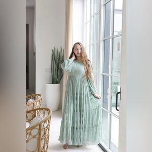 ISO Dainty Jewells Sage Green Maxi Dress